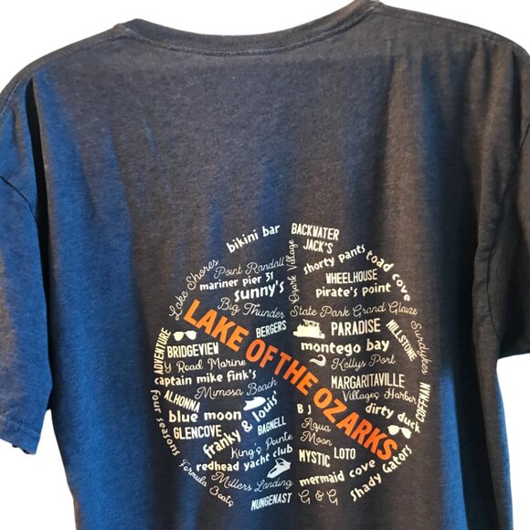 Upcycled Lake of the Ozarks T-Shirt: Landmarks & Marinas Graphics, Size L - Picture 4 of 16